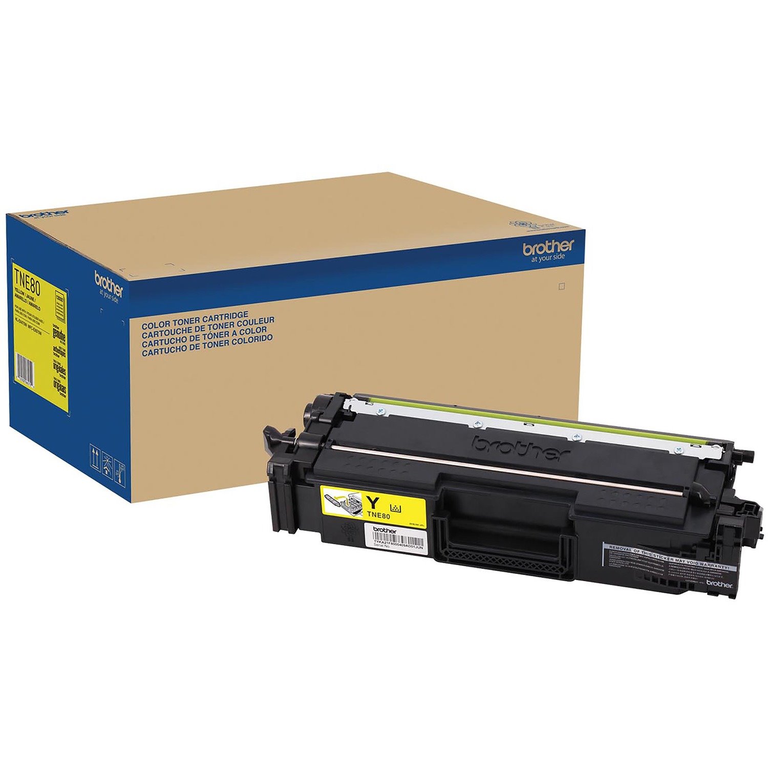 Brother TNE80Y Original Super High (XXL Series) Yield Laser Toner Cartridge - Yellow - 1 Each