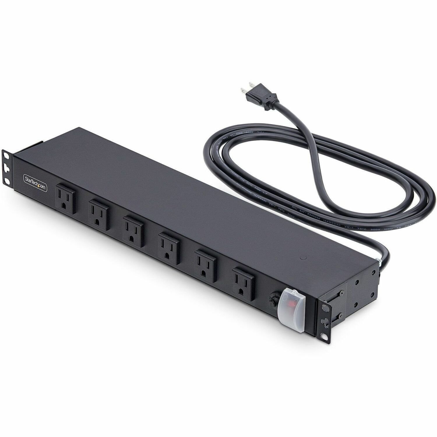 StarTech.com 12-Outlet Rackmount PDU, 1U Server Power Strip, Wide-Spaced Right-Angle Ports, Mounted Power Distribution Unit for 19in Racks