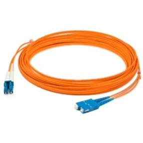 AddOn 2m SC to LC White OM1 Duplex OFNR (Riser-Rated) MMF Fiber Patch Cable