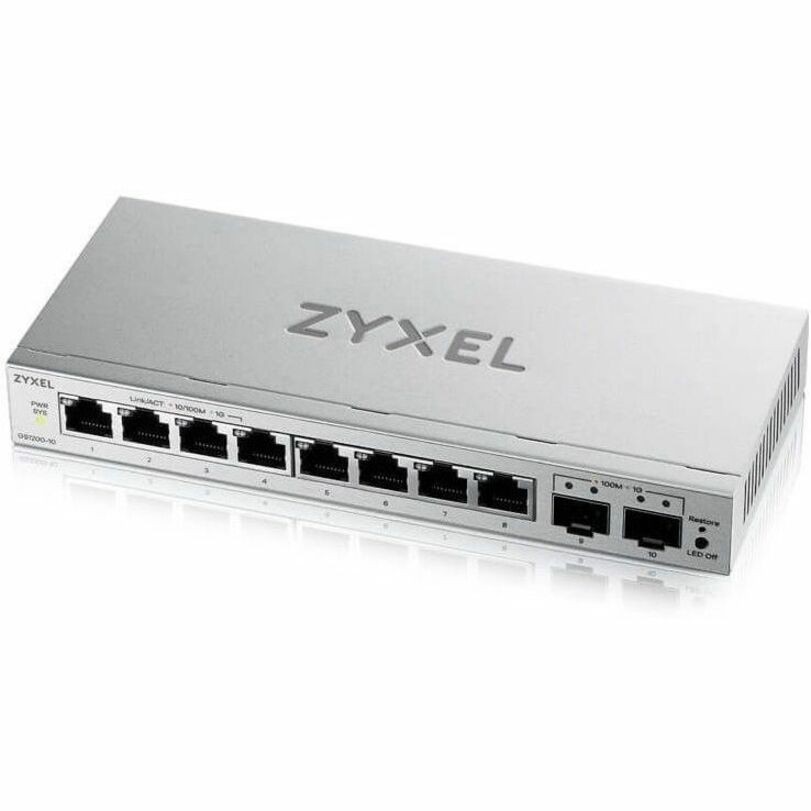 ZYXEL GS1200 GS1200-10v3 8 Ports Manageable Ethernet Switch - Gigabit Ethernet - 10/100/1000Base-T, 1000Base-X