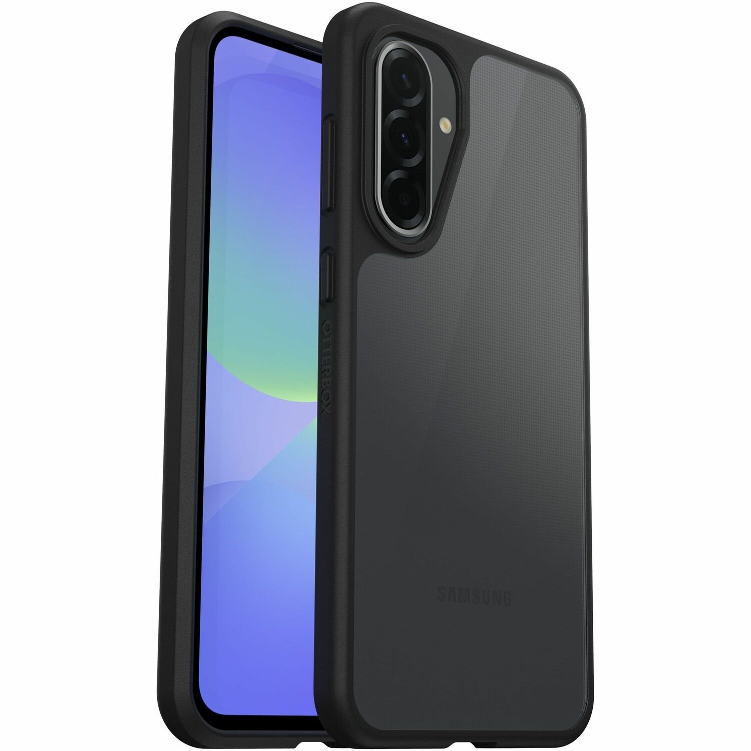 OtterBox React Case for Samsung Galaxy A36 Smartphone - Black Crystal (Clear/Black) - Retail - 1 Poly Bag