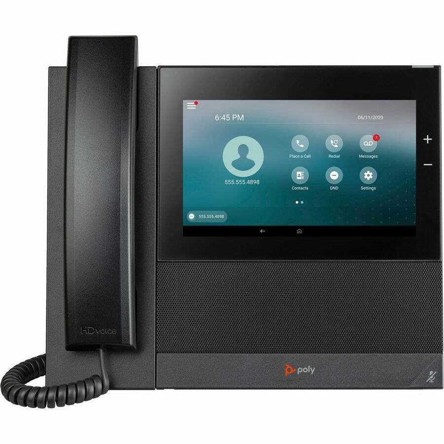 Poly CCX 600 IP Phone - Corded - Corded/Cordless - Bluetooth, Wi-Fi - Desktop - Black