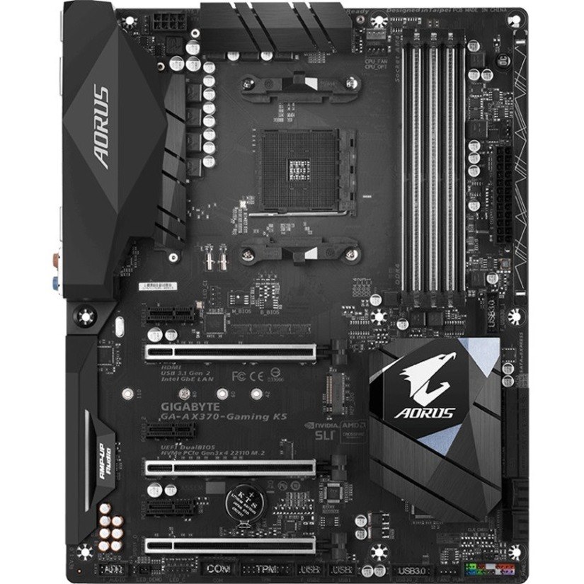 GIGABYTE Ultra Durable GA-AX370-Gaming K5 Desktop moederbord - AMD X370 chipset - Socket AM4 - ATX