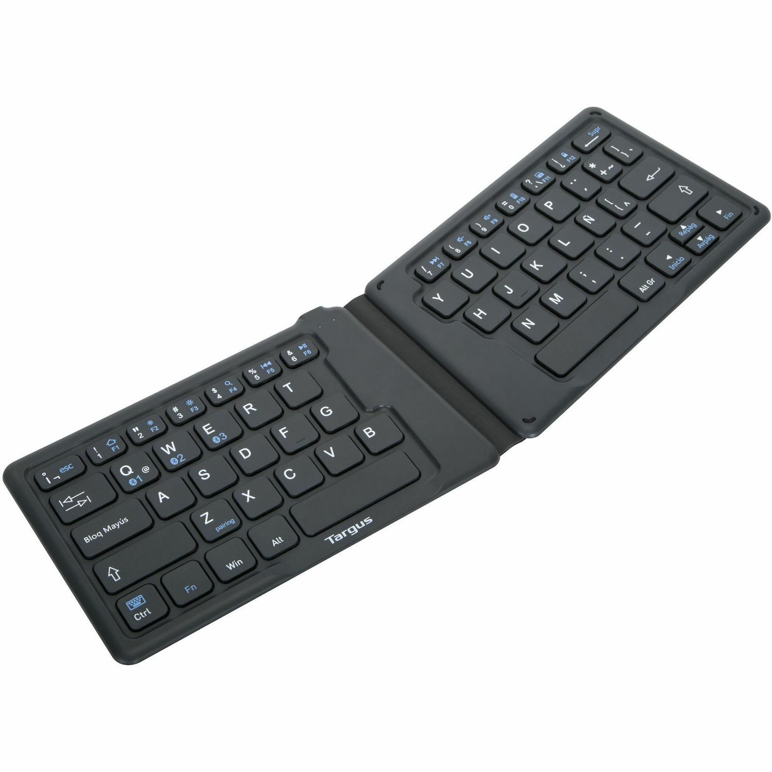 Targus Ergonomic Foldable Bluetooth&reg; Antimicrobial Keyboard, Black