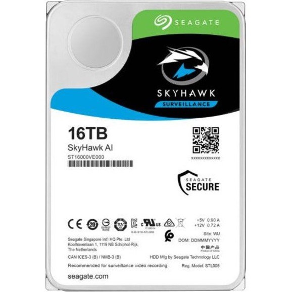 Seagate SkyHawk AI ST16000VE000 16 TB Hard Drive - 3.5" Internal - SATA (SATA/600)