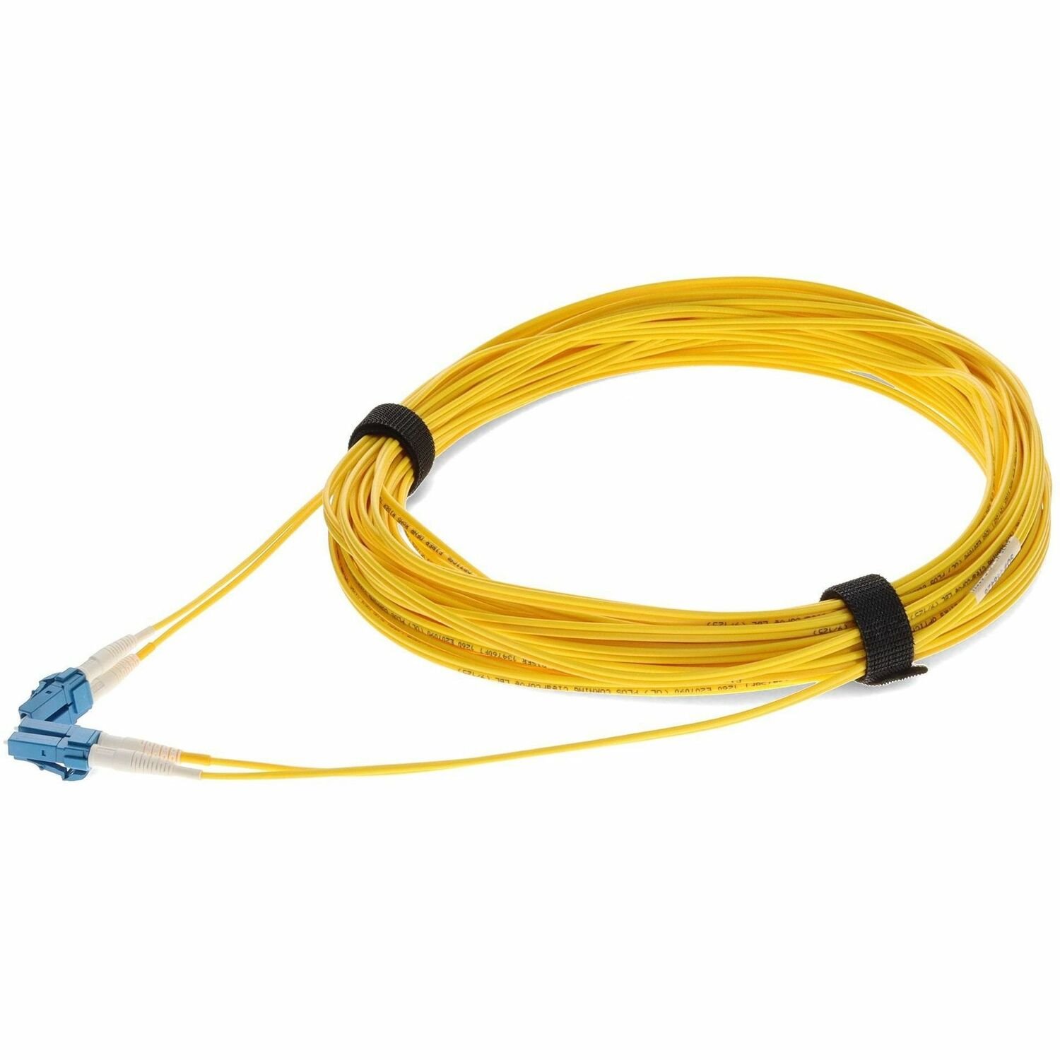 AddOn 15m LC (Male) to LC (Male) Straight Yellow OS2 Duplex Fiber OFNR (Riser-Rated) TAA Compliant Patch Cable