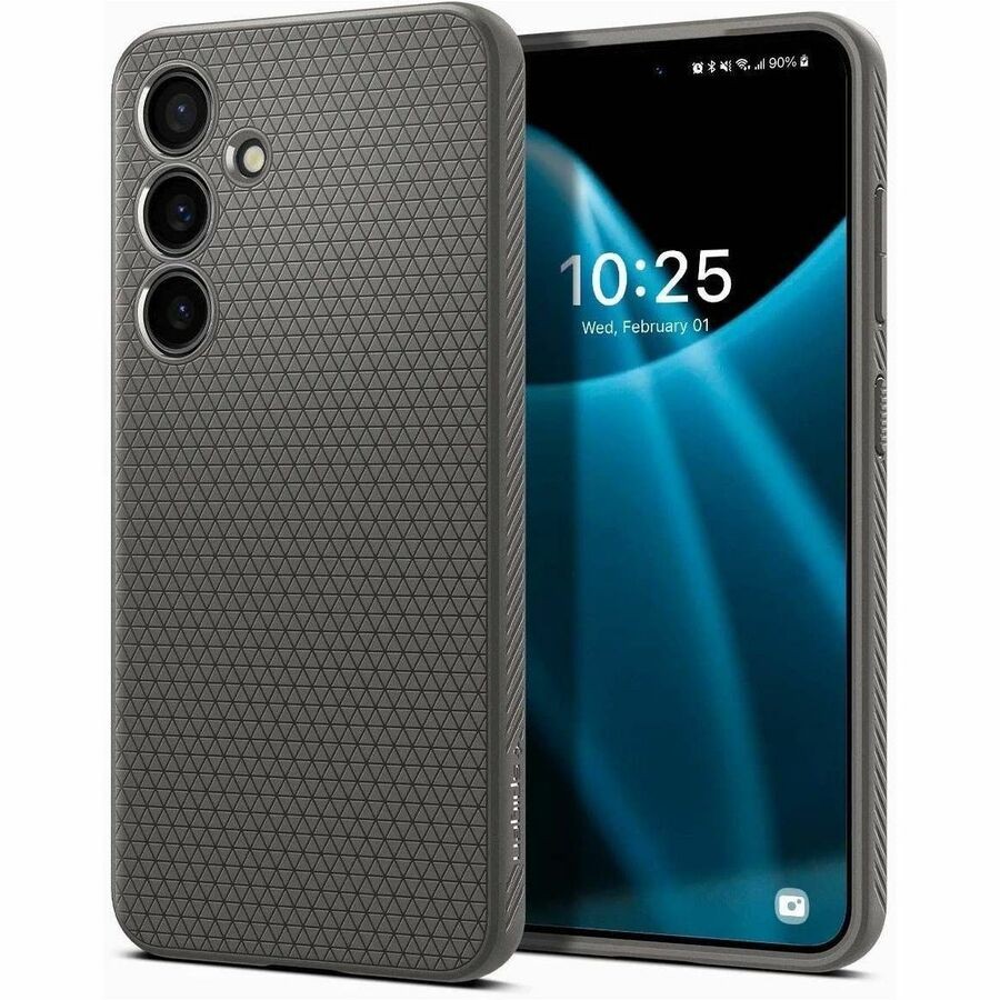 Spigen Liquid Air Case voor Samsung Galaxy S24 Smartphone, Stylus - Geometrisch - Granietgrijs