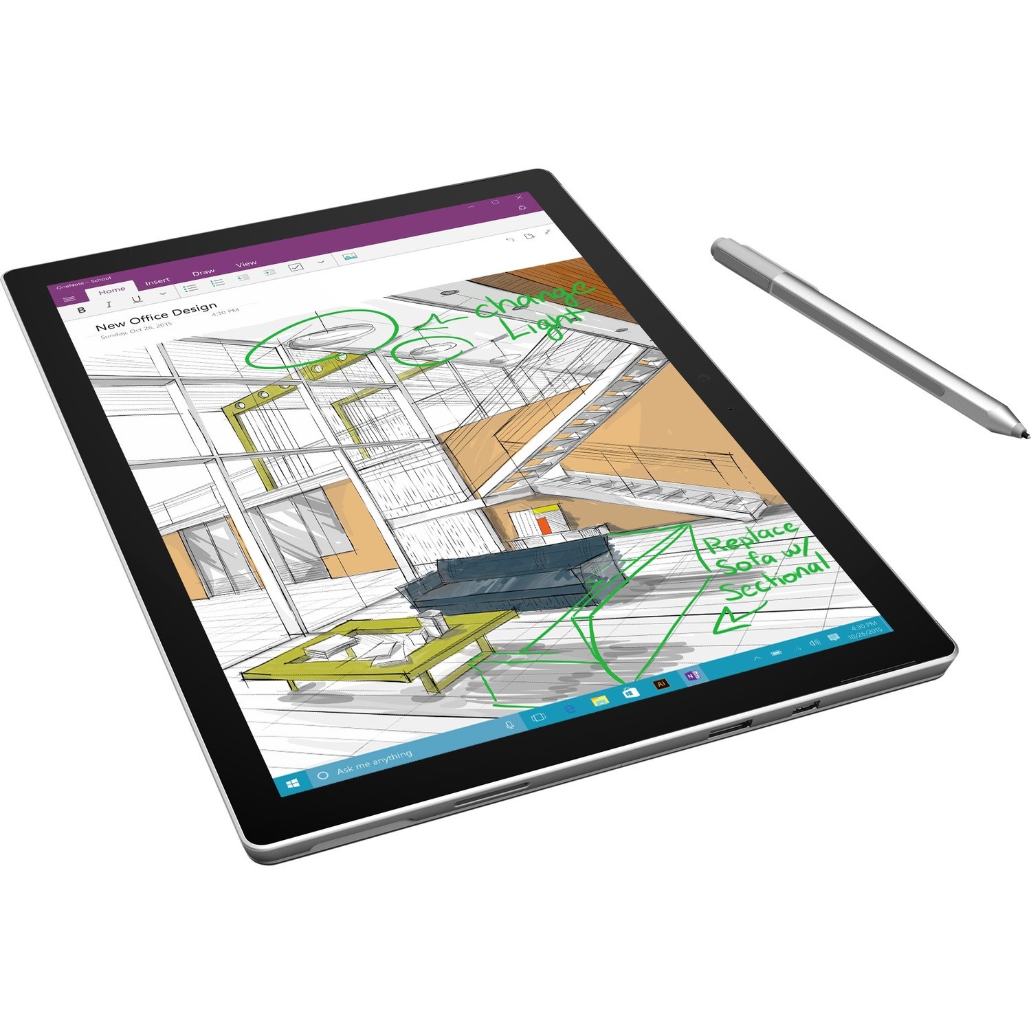 Microsoft Surface Pro 4 Tablet - 31.2 cm (12.3") - 4 GB - 128 GB SSD - Windows 10 Pro - Silver