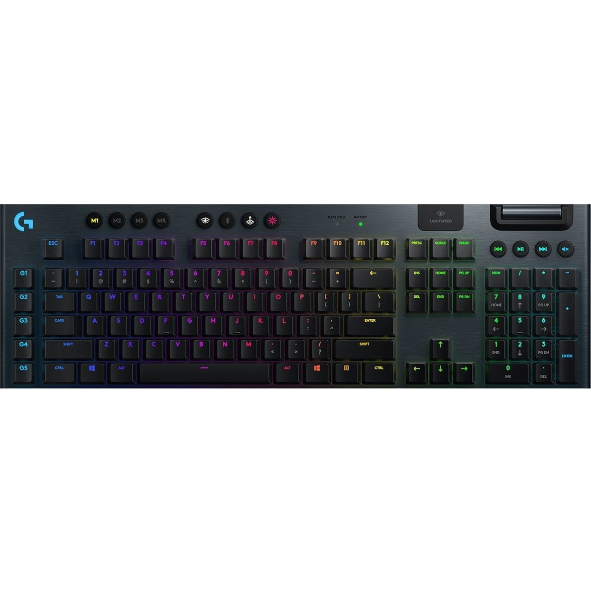 Logitech G915 Gaming Keyboard - Wired/Wireless Connectivity - USB Interface - English (UK) - Black
