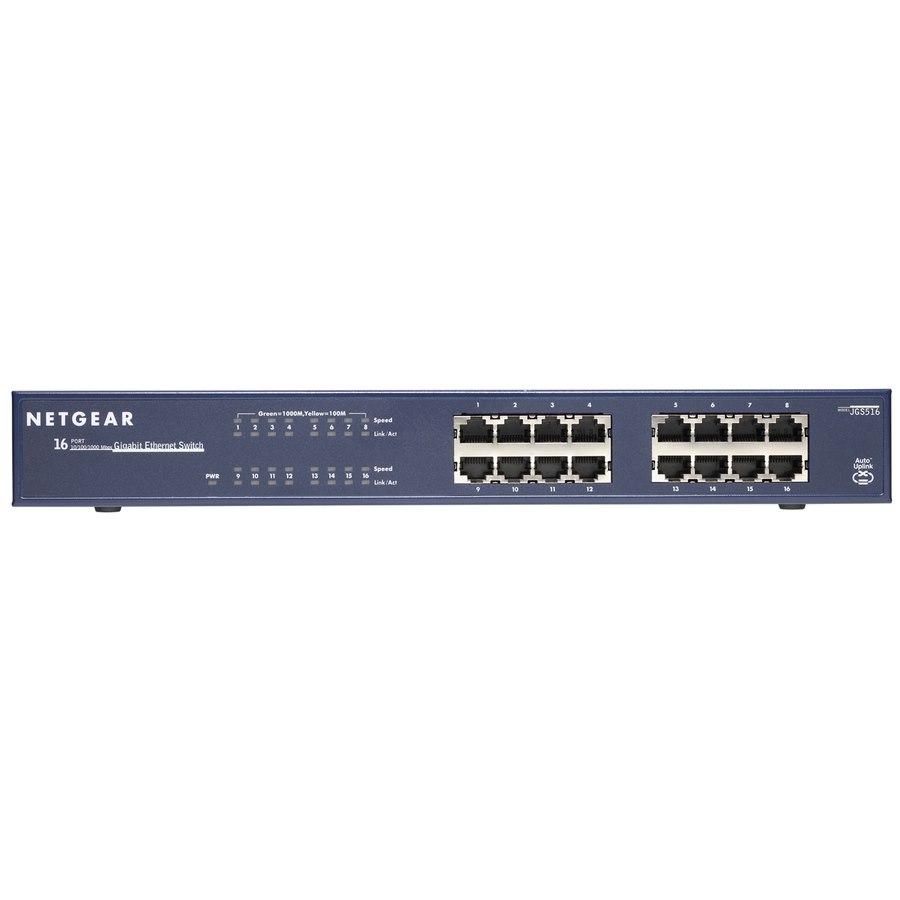 Netgear ProSafe JGS500 JGS516 16 Ports Ethernet Switch - Gigabit Ethernet - 10/100/1000Base-T