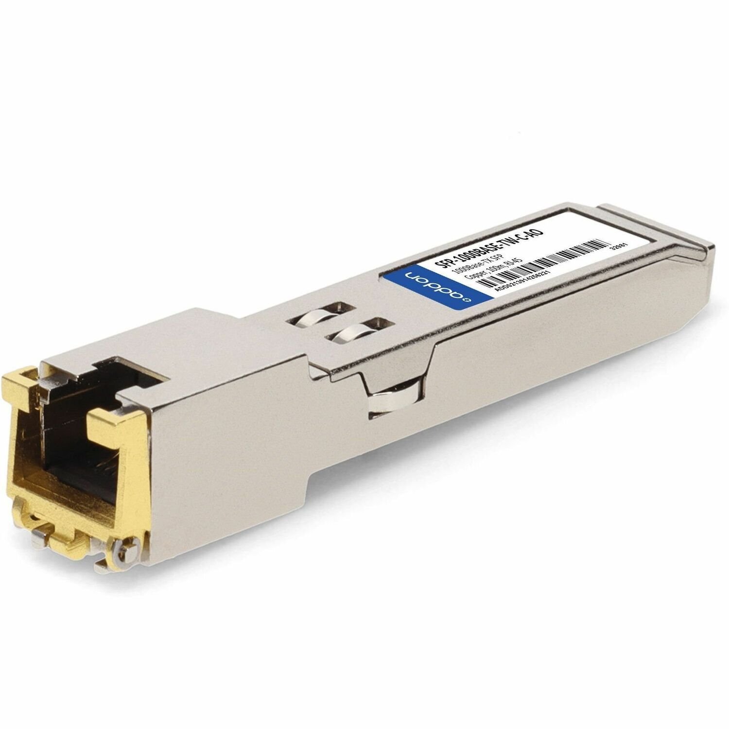 AddOn Cisco&reg; Compatible TAA 10/100/1000Base-TX SFP Transceiver (Copper, RJ-45, 100m, SGMII, LOS, Auto Negotiation, Trap Door and Wire Bail)