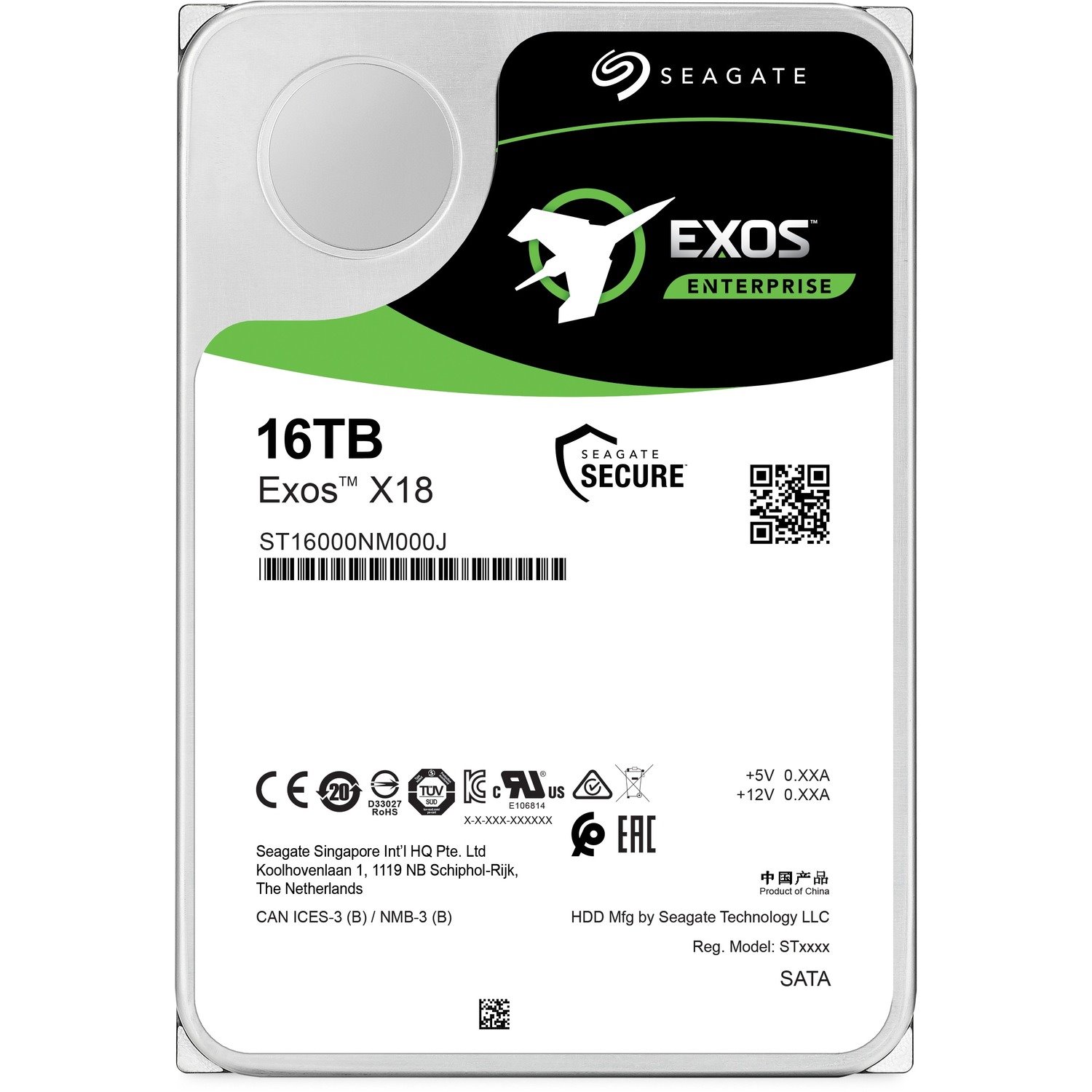 Seagate Exos X18 ST16000NM000J 16 TB Hard Drive - 3.5" Internal - SATA (SATA/600)