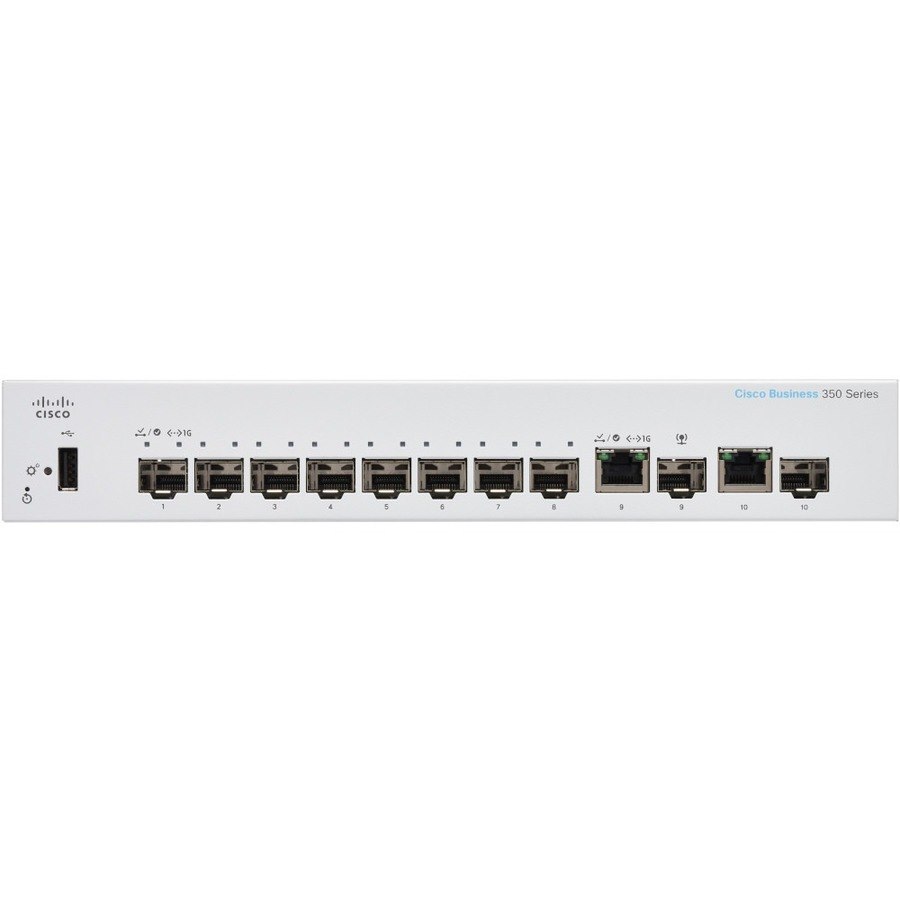 Cisco Business 350 CBS350-8S-E-2G 2 Ports Manageable Ethernet Switch - Gigabit Ethernet - 1000Base-T, 1000Base-X