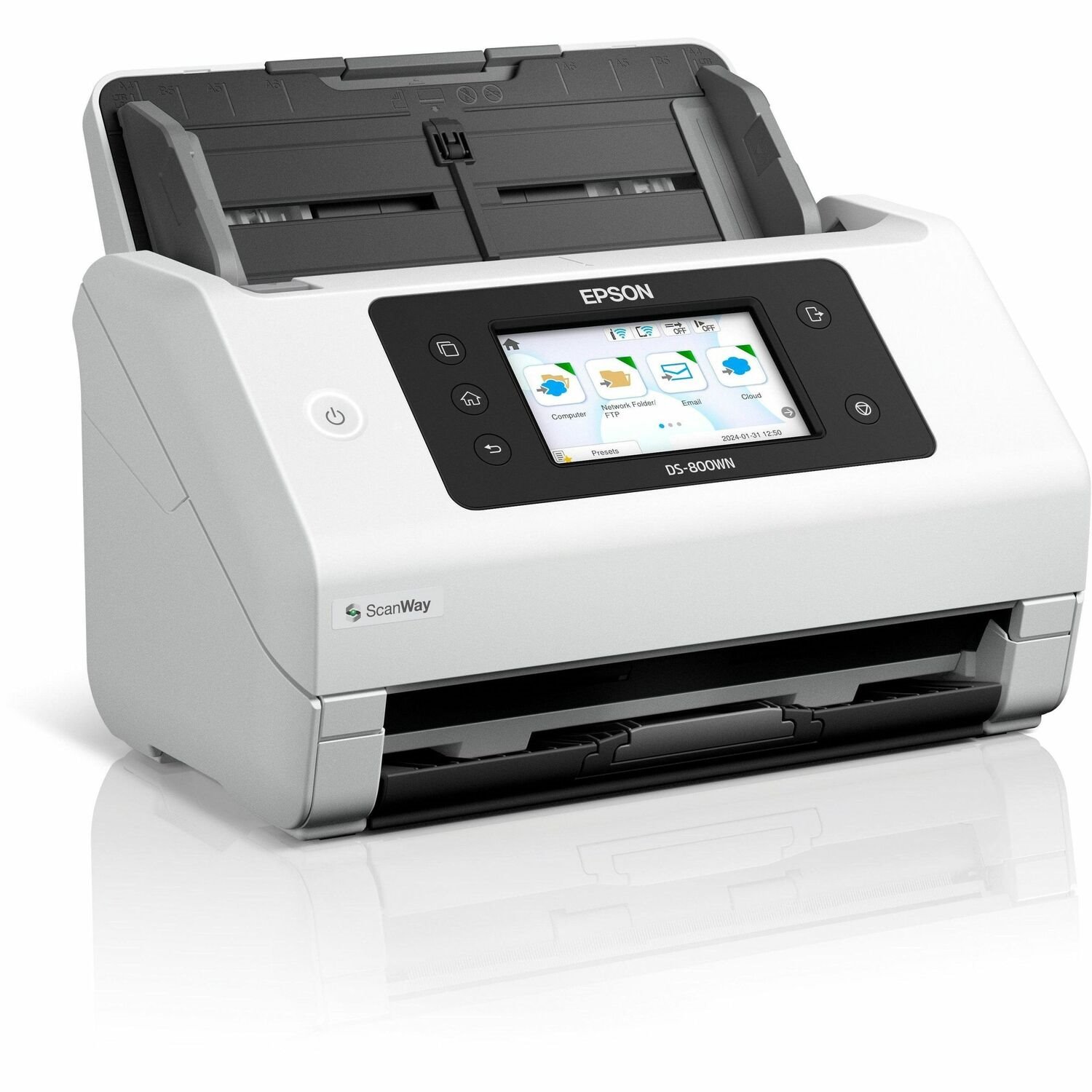 Epson WorkForce DS-800WN Cordless Large Format Sheetfed Scanner - 600 x 600 dpi Optical