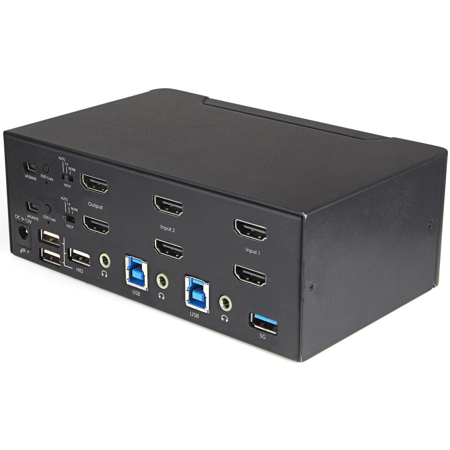 StarTech.com 2 Port Dual Monitor HDMI KVM Switch, 4K 60Hz HDMI 2.0 UHD HDR, 2 Port USB 3.0 Hub, 4x USB HID, Audio, Hotkey Switching, TAA