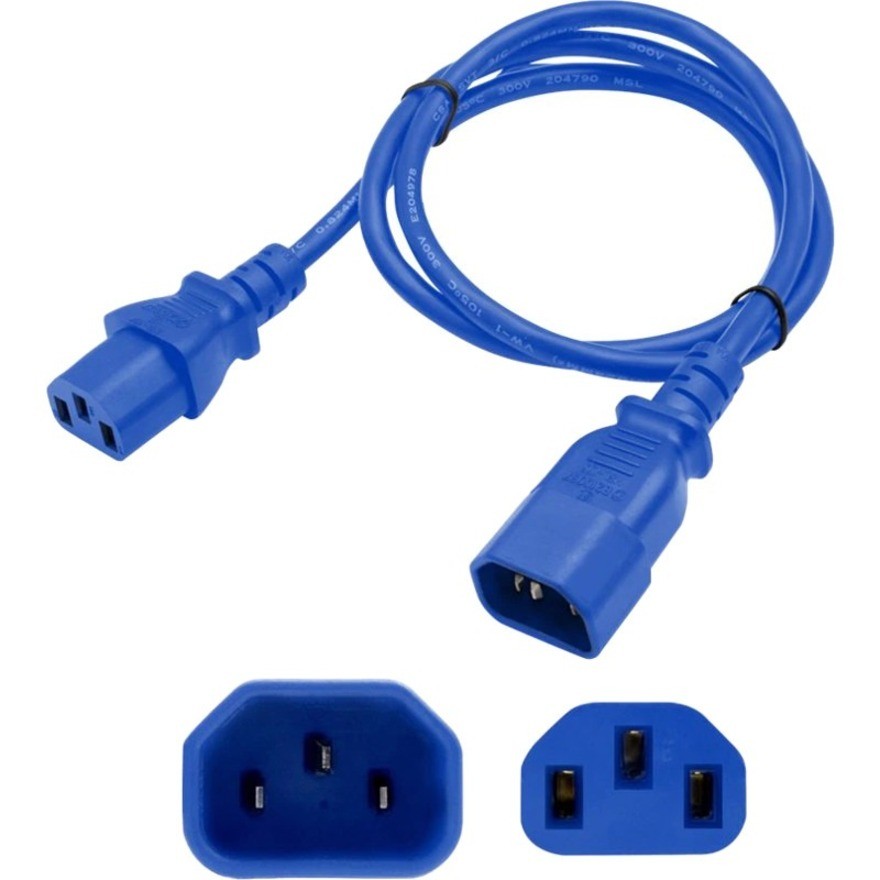 AddOn 6ft C13 to C14 (Locking) 18AWG Blue 10A 100-250V Power Cable