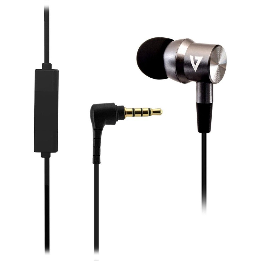 V7 HA111-3EB Wired Earbud Stereo Earset - Silver, Black