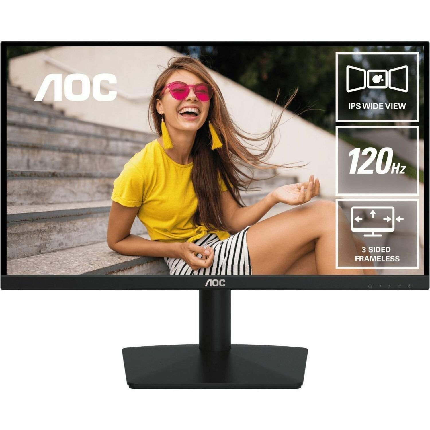AOC 24B15H3 24" Class Full HD LCD Monitor - 16:9 - Black