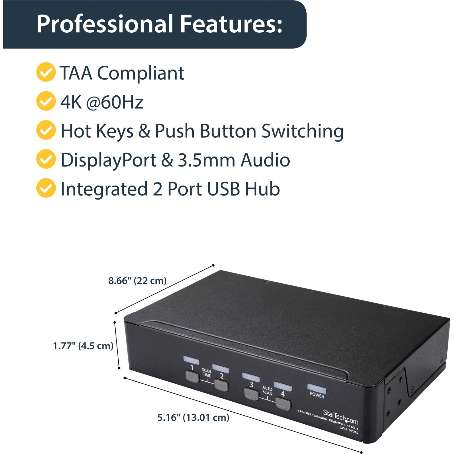 StarTech.com KVM Switchbox - TAA Compliant