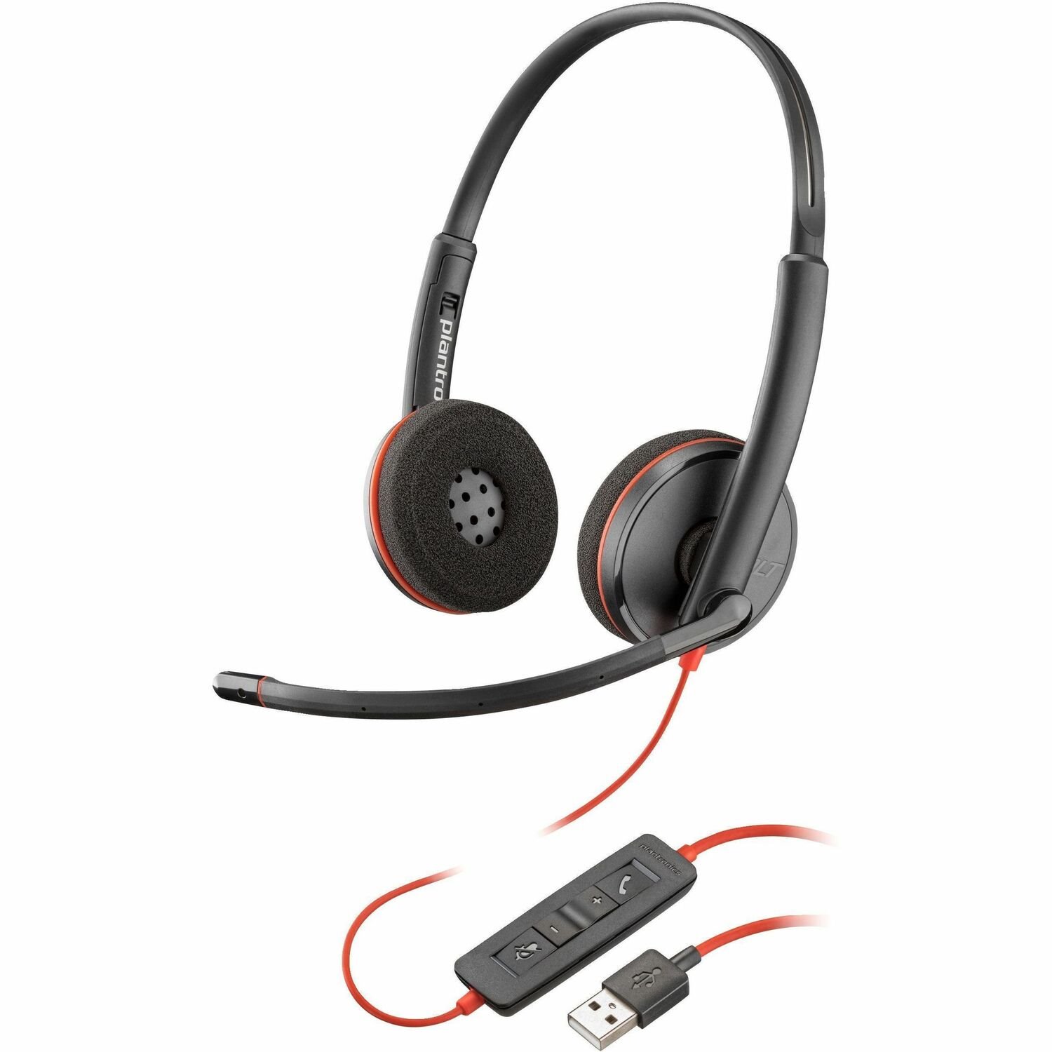 Poly Blackwire C3220 UC Wired On-ear Stereo Headset - Black