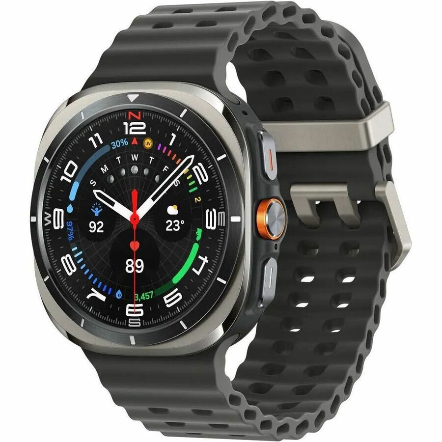Samsung Galaxy Watch Ultra SM-L705F Smart Watch - 47.40 mm Case Height - 47.10 mm Case Width - Titanium Silver Body Color - Titanium, Silver Band Color - Wireless LAN - 4G - LTE