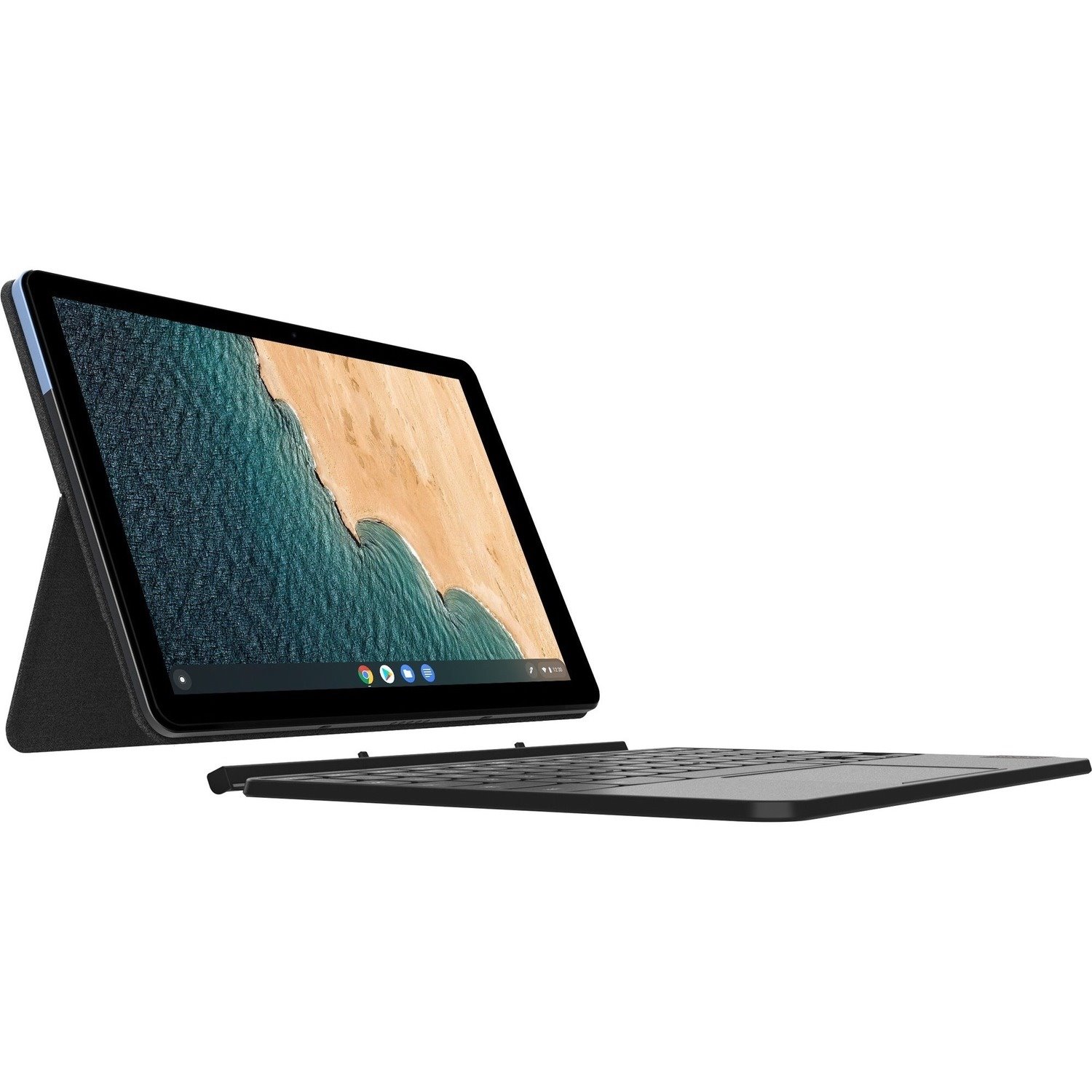 Lenovo IdeaPad Duet Chromebook ZA6F0075US 10.1" Touchscreen Detachable 2 in 1 Chromebook - WUXGA - 4 GB - 128 GB Flash Memory - English (US) Keyboard - Ice Blue, Iron Gray