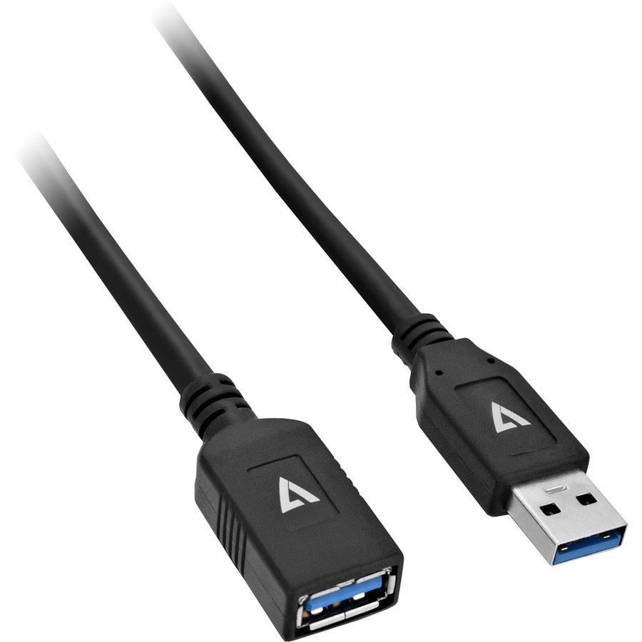 V7 Black USB Extension Cable USB 3.0 A Female to USB 3.0 A Male 2m 6.6ft