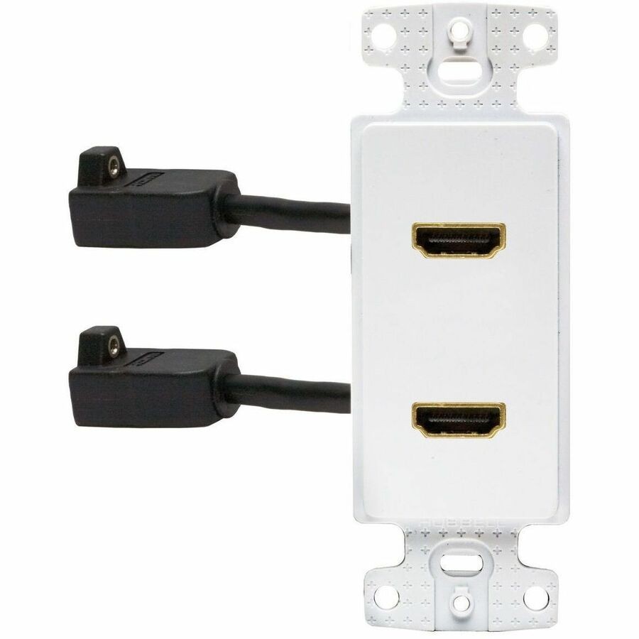 Bryant Decorator Plate Frame with 2) HDMI Female to Female, Ivory