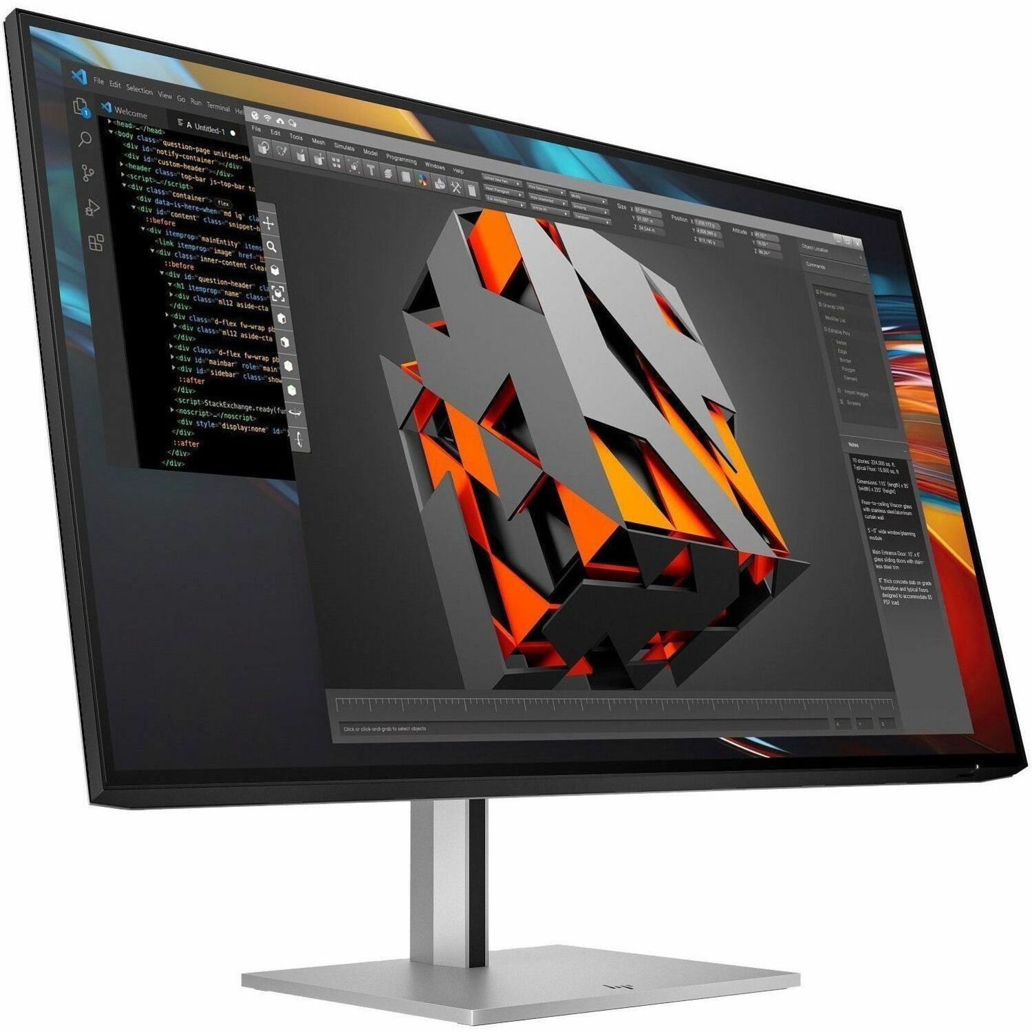 HP 732pk 32" Class 4K UHD LED Monitor - 16:9 - Black, Silver