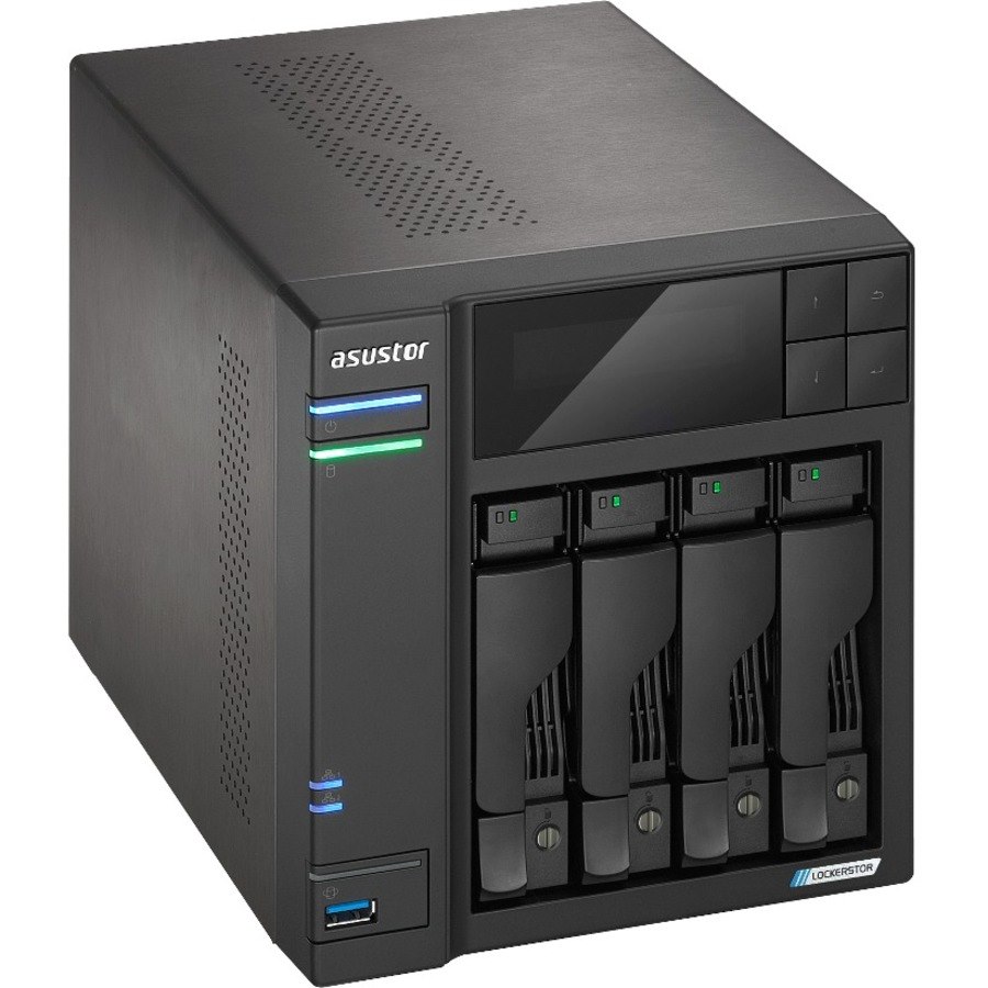 ASUSTOR Lockerstor 4 Gen2 AS6704T 4 x Total Bays SAN/NAS Storage System - 8 GB Flash Memory Capacity - Intel Celeron N5105 Quad-core (4 Core) 2 GHz - 4 GB RAM - DDR4 SDRAM Desktop