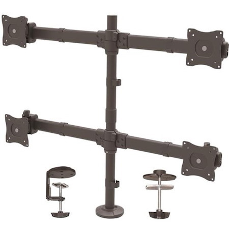 StarTech.com Desk Mount Quad Monitor Arm, 4 VESA Displays up to 27" (17.6lb/8kg), Ergonomic Height Adjustable Articulating Pole Mount