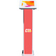 CTA Digital Customizable Dual Enclosure Locking Floor Stand Kiosk with Graphic Card Slot for Branding for 10.2 in iPad 7th, 8th Gen & More (White)