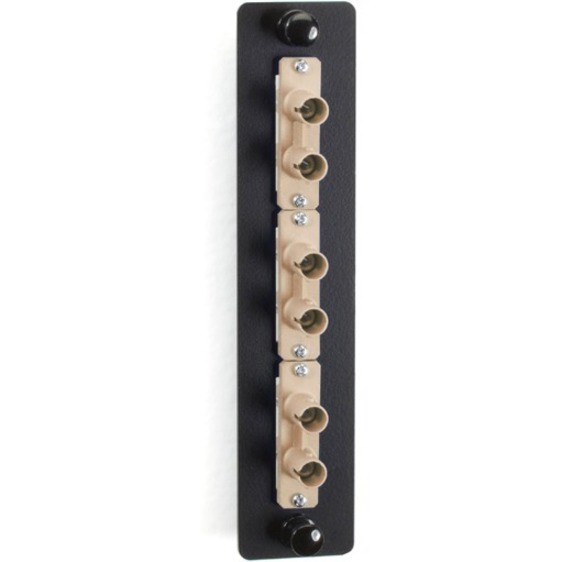 Black Box Low-Density Multimode Fiber Adapter Panel - Ceramic Sleeve, (3) ST Duplex, Beige