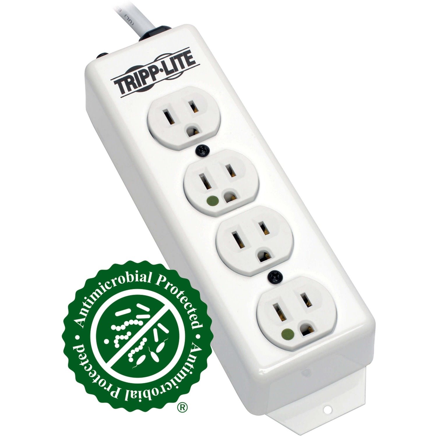 Eaton Tripp Lite Series Safe-IT Medical-Grade Power Strip, UL 1363, 4 Hospital-Grade Outlets, Antimicrobial, 15 ft. (4.57 m) Cord