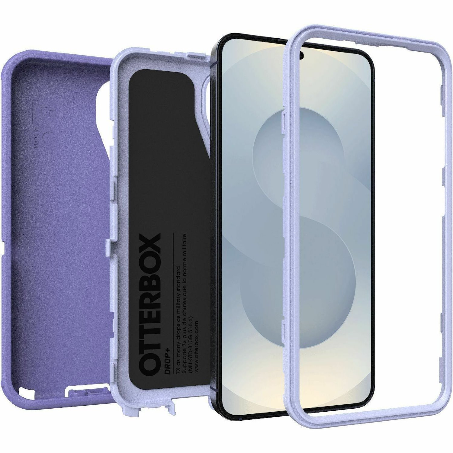 OtterBox Defender Series Pro Carrying Case (Holster) Samsung Galaxy S25, Galaxy S24 Smartphone - Mountain Majesty (Purple)