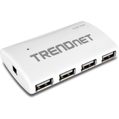 TRENDnet 7-Port USB 2.0 Hub, TU2-700, 7 x USB 2.0 Ports, Backwards Compatible with USB 1.1, Compatible with Windows and macOS, NDAA Compliant