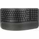 Logitech Wave Keys for Business, Wireless Ergonomic Keyboard with Cushioned Palm Rest, Logi Bolt, Graphite