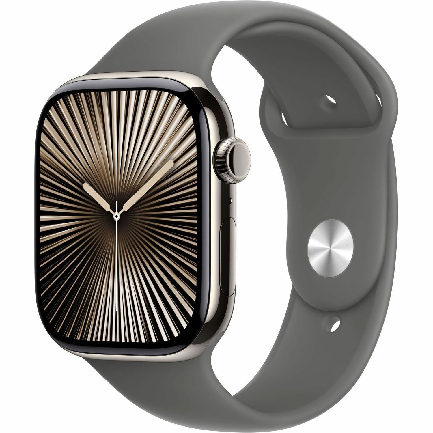 Apple Watch Series 10 Smart Watch - 46 mm Case Height - 39 mm Case Width - Natural Case Color - Stone Grey Band Color - Titanium Case Material - Wireless LAN - LTE, UMTS