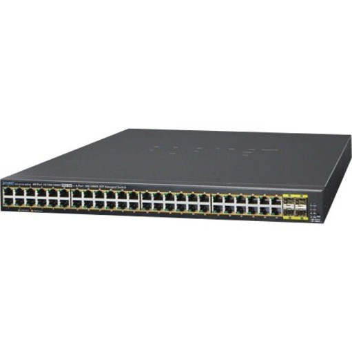 Planet 48-Port 10/100/1000T 802.3at PoE + 4-Port 100/1000BASE-X SFP Managed Switch