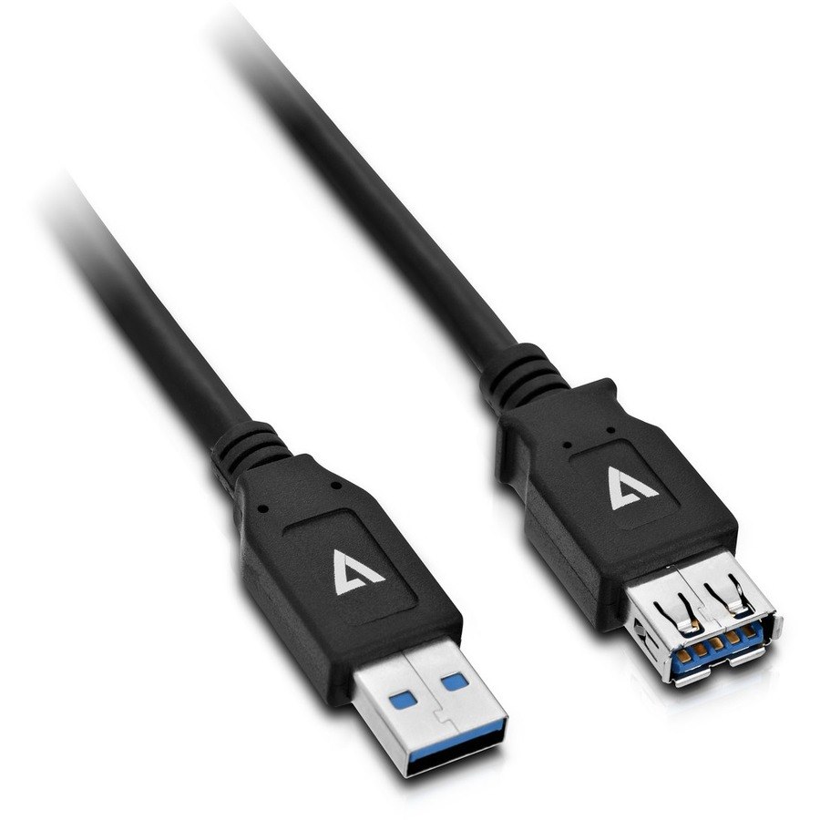 V7 USB A Female to USB A Male USB 3.2 Gen1 Extension Cable 5 Gbps 2m/6.6ft Black