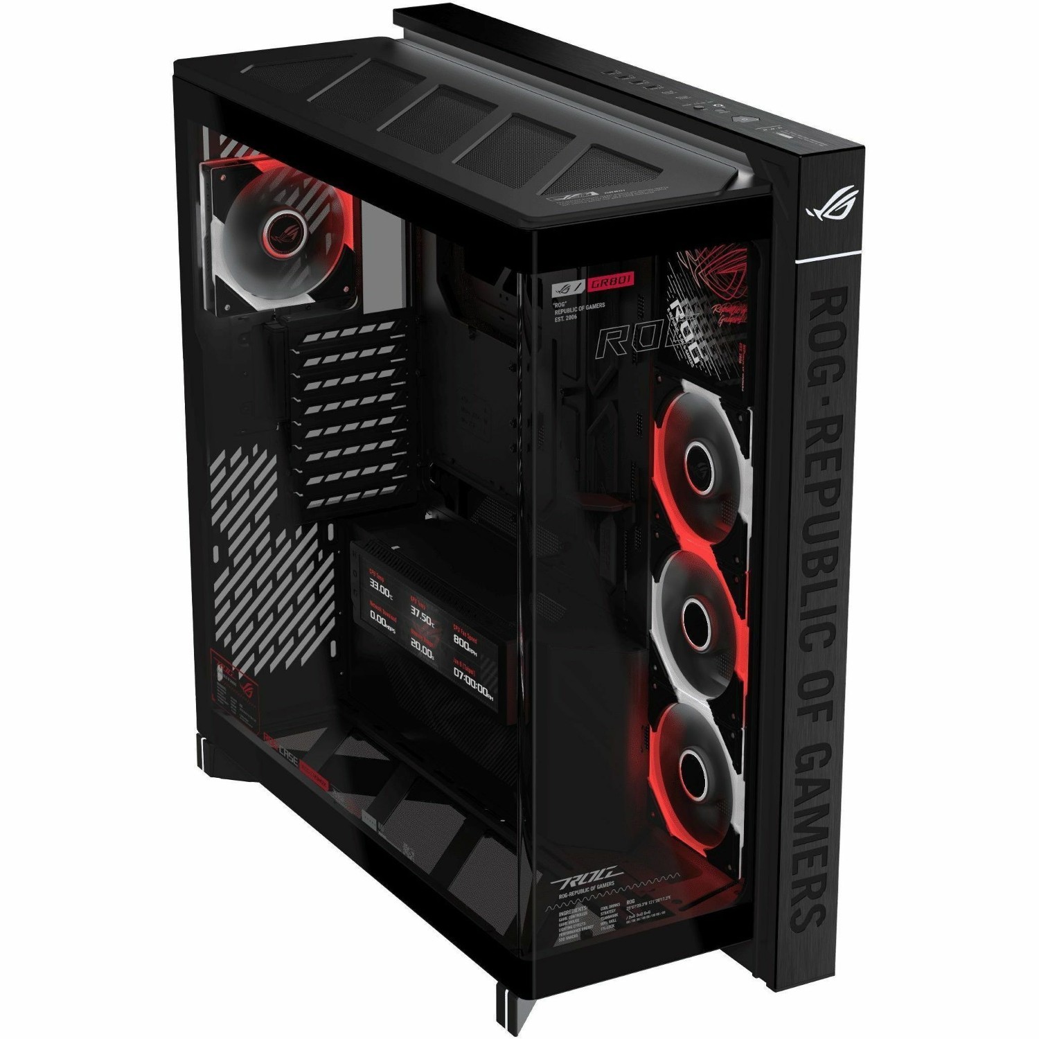 Asus ROG ROG Cronox ARGB Gaming Computer Case - EATX, ATX Motherboard Supported - Mid-tower - Tempered Glass, Aluminium - Black