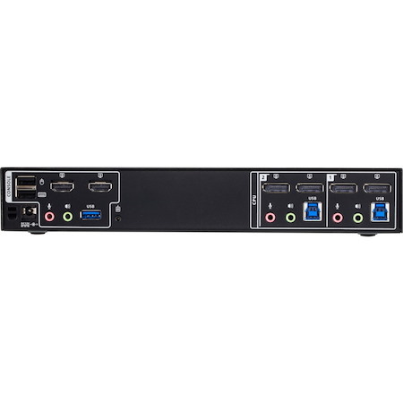 ATEN 2-Port 4K DisplayPort Dual Display Mini-Matrix Boundless KVM Switch