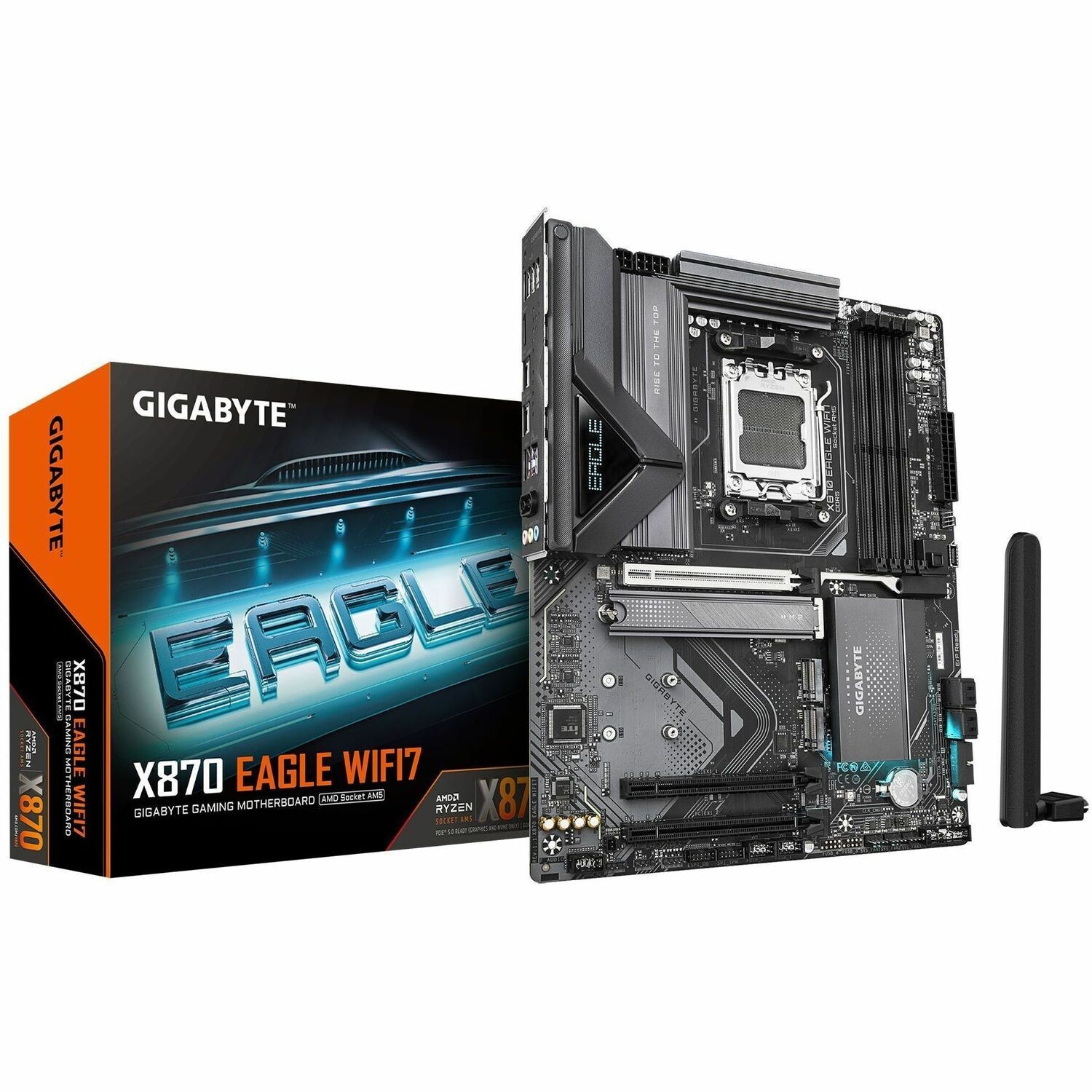GIGABYTE Ultra Durable X870E EAGLE X WF7 Gaming Desktop Motherboard - AMD X870E Chipset - Socket AM5 - ATX