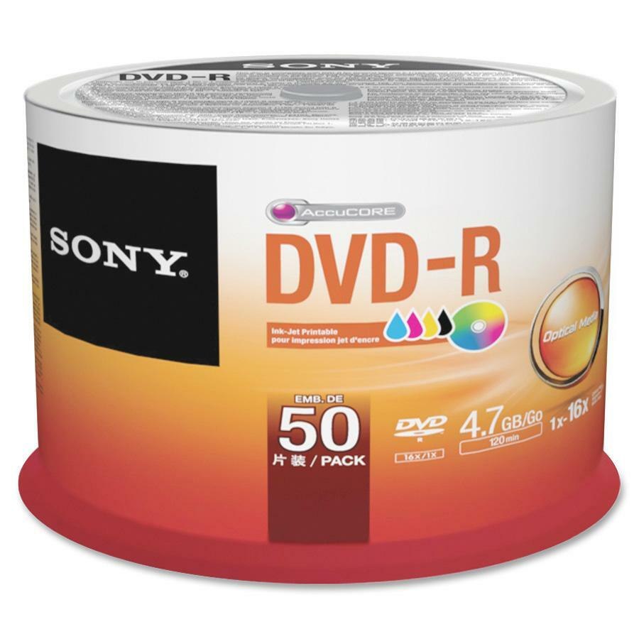 Sony DVD Recordable Media - DVD-R - 16x - 4.70 GB - 50 - Bulk