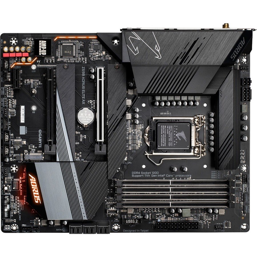 GIGABYTE Ultra Durable Z590 AORUS ELITE AX Desktop Motherboard - Intel Z590 Chipset - Socket LGA-1200 - Intel Optane Memory Ready - ATX