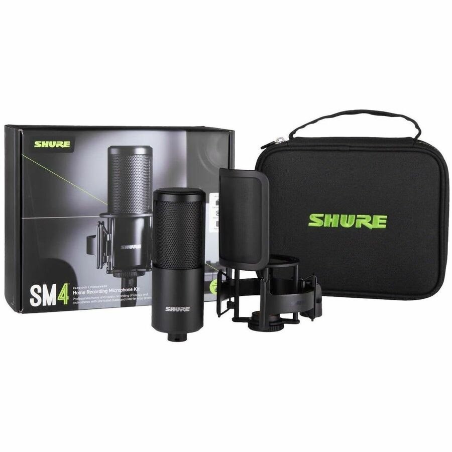 Shure SM4 Rugged Wired Condenser Microphone for Home Studio, Vocals, Stage, Studio, Home, Recording