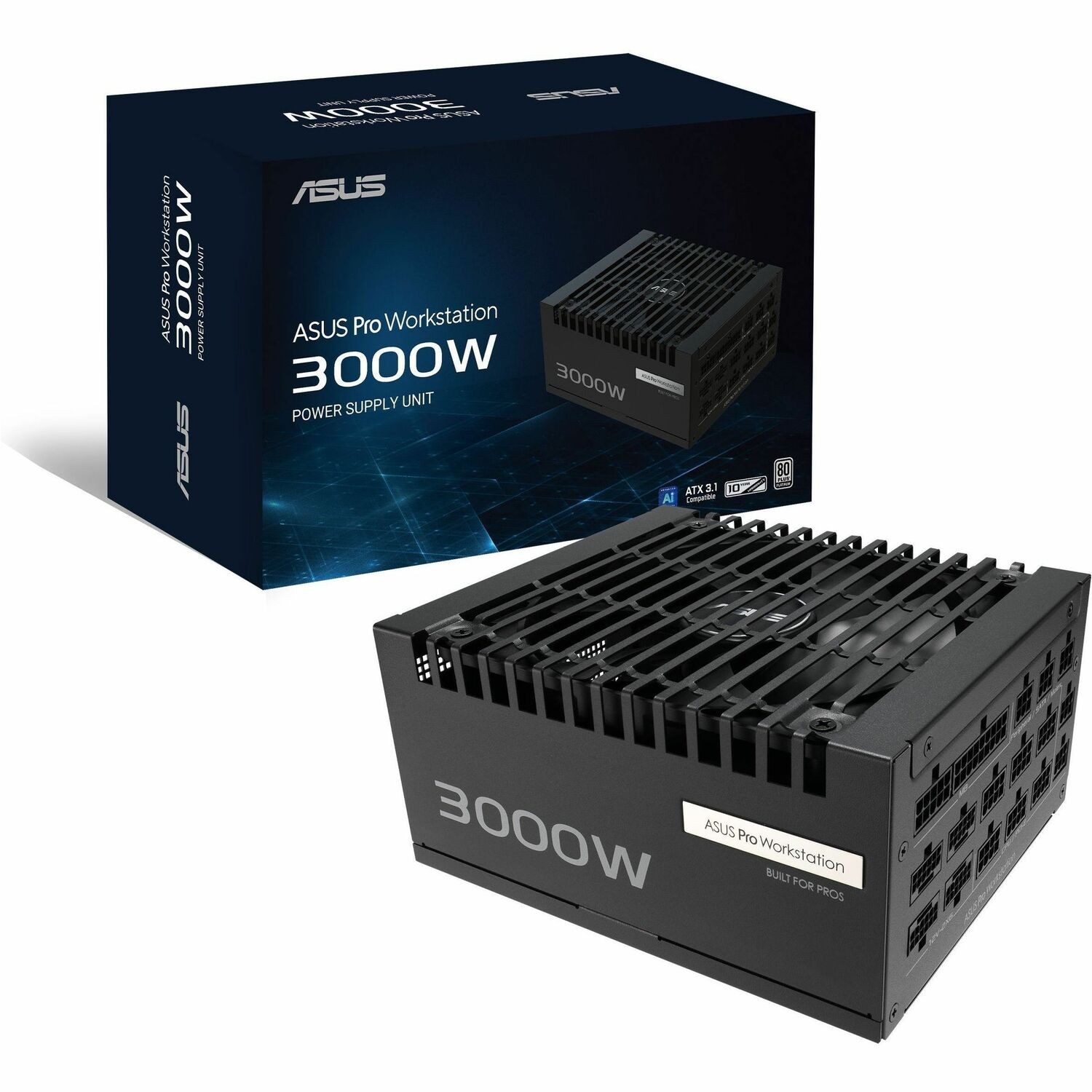 Asus ASUS-PRO-WS-3000P ATX 3.1, ATX12V Power Supply - 3 kW