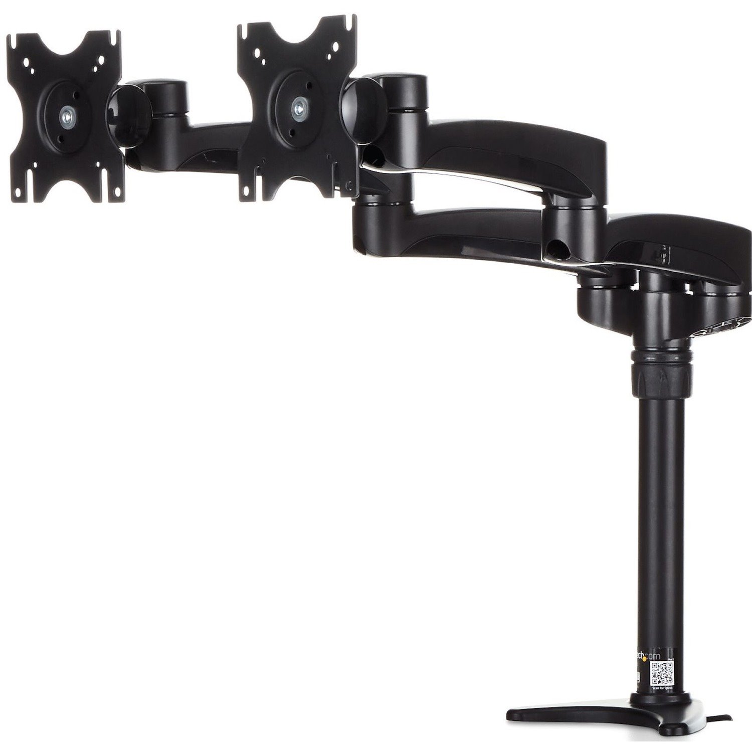 StarTech.com Dual Monitor Arm - Height Adjustable, Desk Surface or Grommet Mount for Two Displays with Cable Management