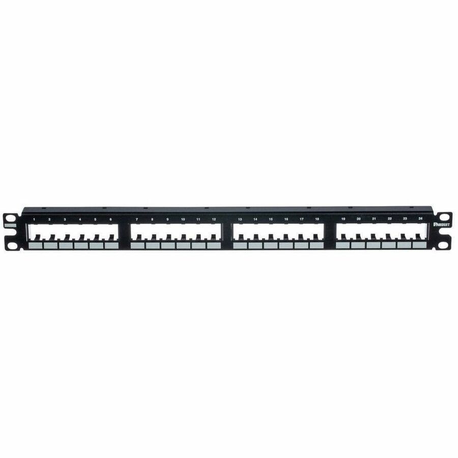 Mini-Com®, Flat,Unshielded, Patch Panel, 24 Port, 1 RU, Black