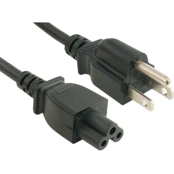 ENET 5-15P to C5 Black 3ft 3-Prong Laptop/Notebook Power Cord 18 AWG NEMA IEC-320 5-15P to IEC-320 C5